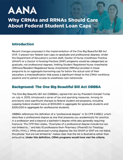 Why CRNAs and RRNAs Should Care About Federal Student Load Caps