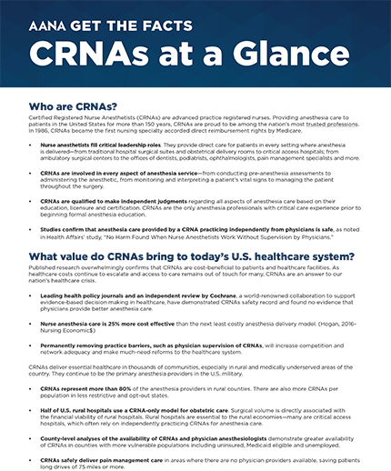 CRNAs at a Glance